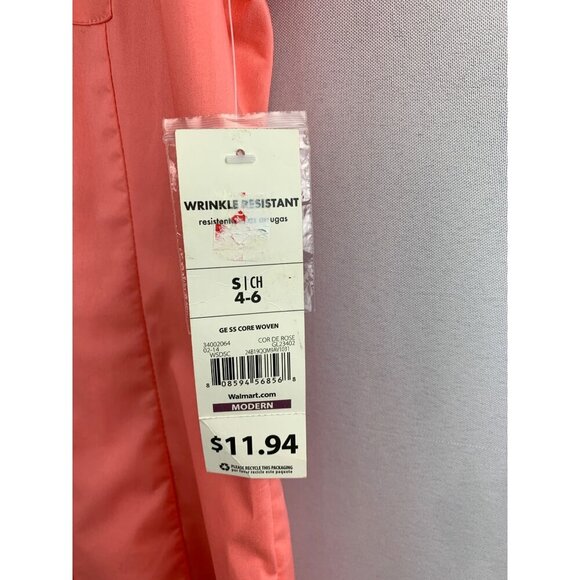 George Coral Button-Up Blouse Size S Wrinkle Resistant - Picture 4 of 7